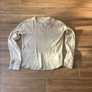 Lucky Brand Beige waffle/ribbed Henley